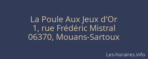La Poule Aux Jeux d'Or
