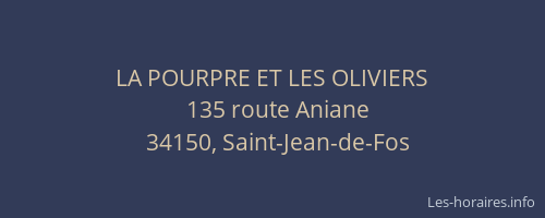 LA POURPRE ET LES OLIVIERS