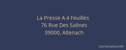 La Presse A 4 Feuilles