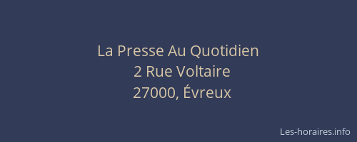 La Presse Au Quotidien