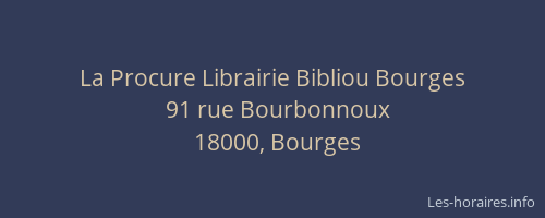 La Procure Librairie Bibliou Bourges