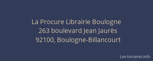 La Procure Librairie Boulogne