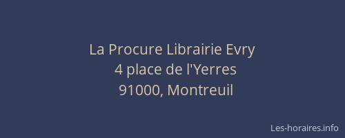La Procure Librairie Evry