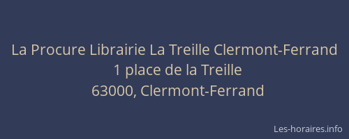 La Procure Librairie La Treille Clermont-Ferrand