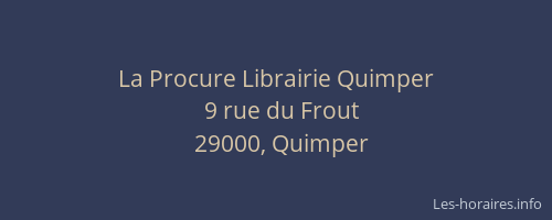 La Procure Librairie Quimper