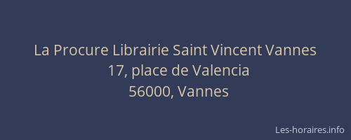 La Procure Librairie Saint Vincent Vannes