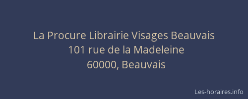 La Procure Librairie Visages Beauvais
