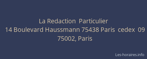 La Redaction  Particulier