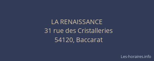 LA RENAISSANCE