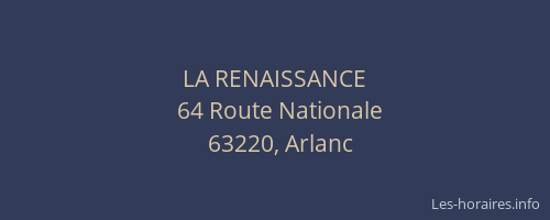 LA RENAISSANCE