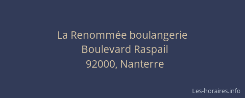 La Renommée boulangerie