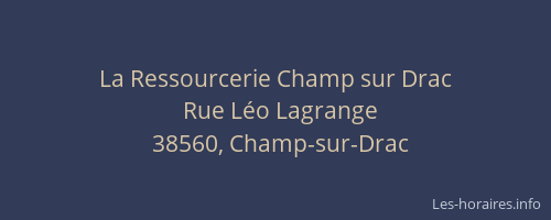 La Ressourcerie Champ sur Drac
