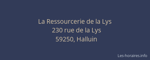La Ressourcerie de la Lys