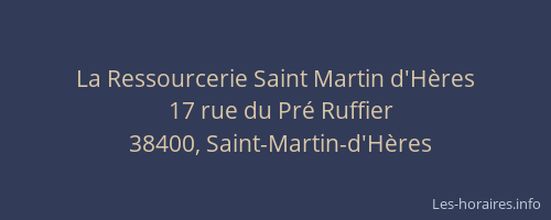 La Ressourcerie Saint Martin d'H&egrave;res