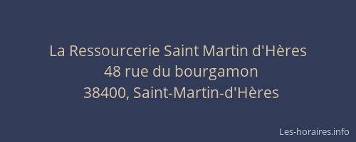 La Ressourcerie Saint Martin d'Hères