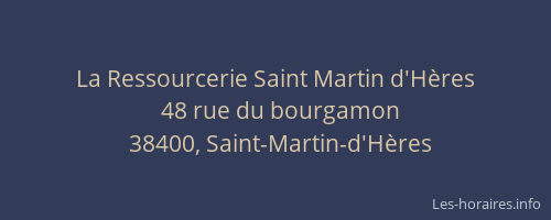 La Ressourcerie Saint Martin d'Hères