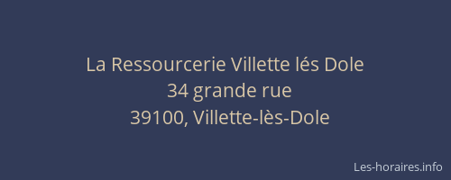 La Ressourcerie Villette l&eacute;s Dole