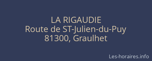 LA RIGAUDIE