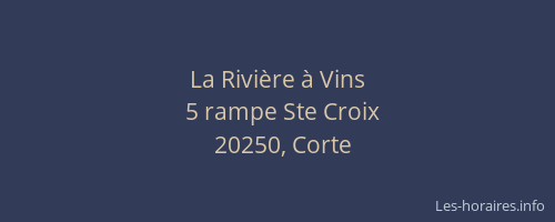 La Rivi&egrave;re &agrave; Vins