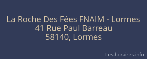 La Roche Des Fées FNAIM - Lormes