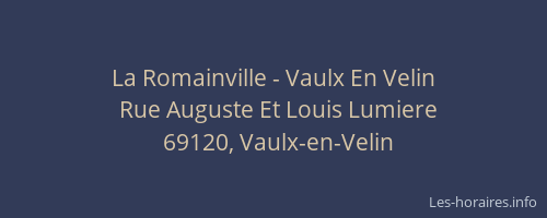 La Romainville - Vaulx En Velin