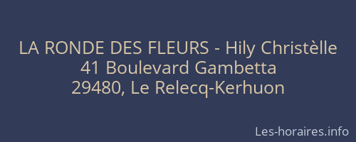 LA RONDE DES FLEURS - Hily Christèlle
