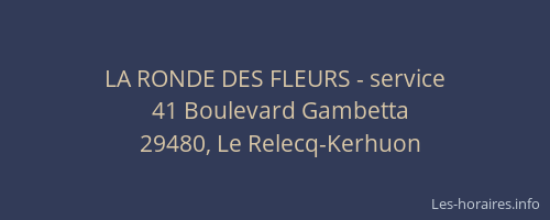 LA RONDE DES FLEURS - service