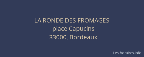 LA RONDE DES FROMAGES