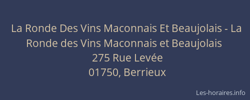 La Ronde Des Vins Maconnais Et Beaujolais - La Ronde des Vins Maconnais et Beaujolais