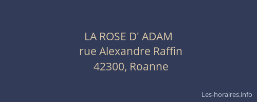 LA ROSE D' ADAM