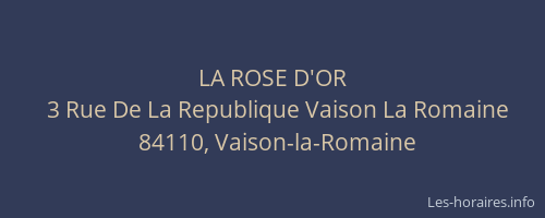 LA ROSE D'OR