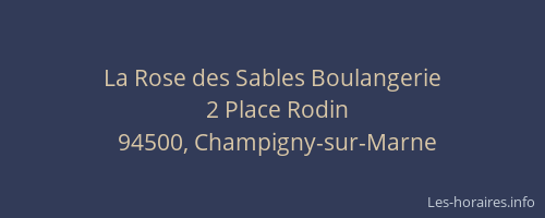 La Rose des Sables Boulangerie