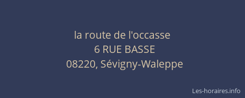 la route de l'occasse