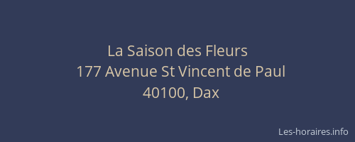 La Saison des Fleurs