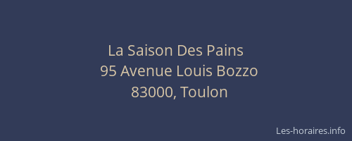 La Saison Des Pains