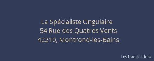 La Spécialiste Ongulaire