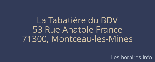 La Tabatière du BDV