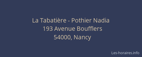La Tabatière - Pothier Nadia