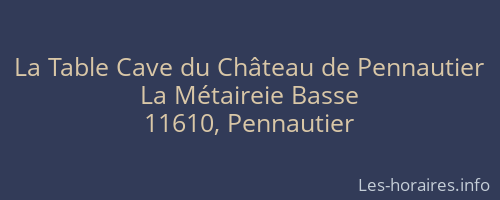 La Table Cave du Château de Pennautier