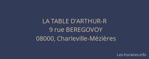 LA TABLE D'ARTHUR-R