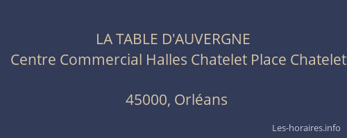 LA TABLE D'AUVERGNE