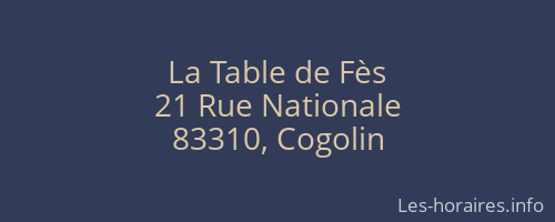 La Table de Fès