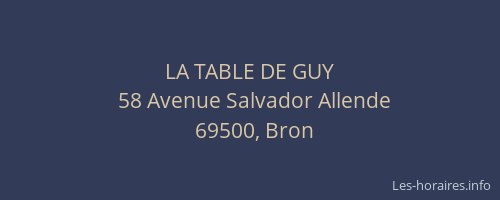 LA TABLE DE GUY