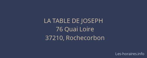 LA TABLE DE JOSEPH