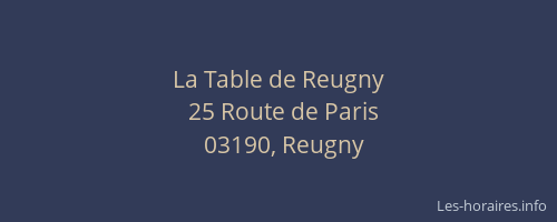 La Table de Reugny