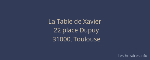 La Table de Xavier