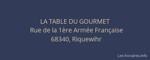 LA TABLE DU GOURMET