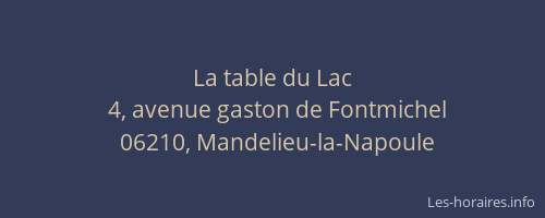 La table du Lac