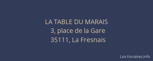 LA TABLE DU MARAIS