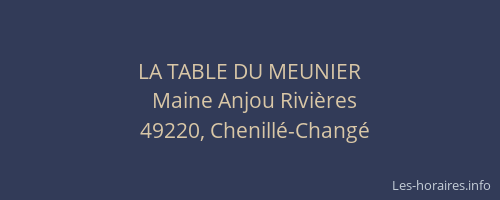 LA TABLE DU MEUNIER